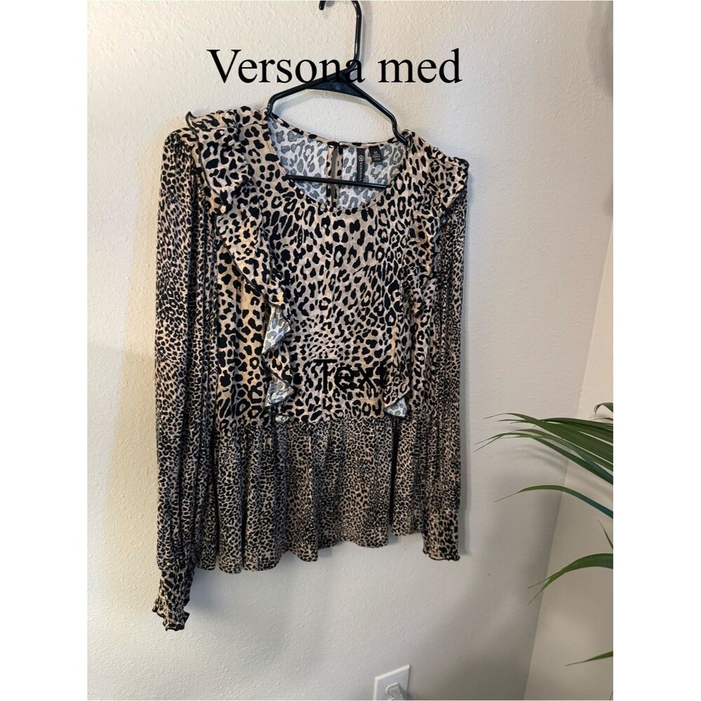 Versona Women's Tan and Black Blouse